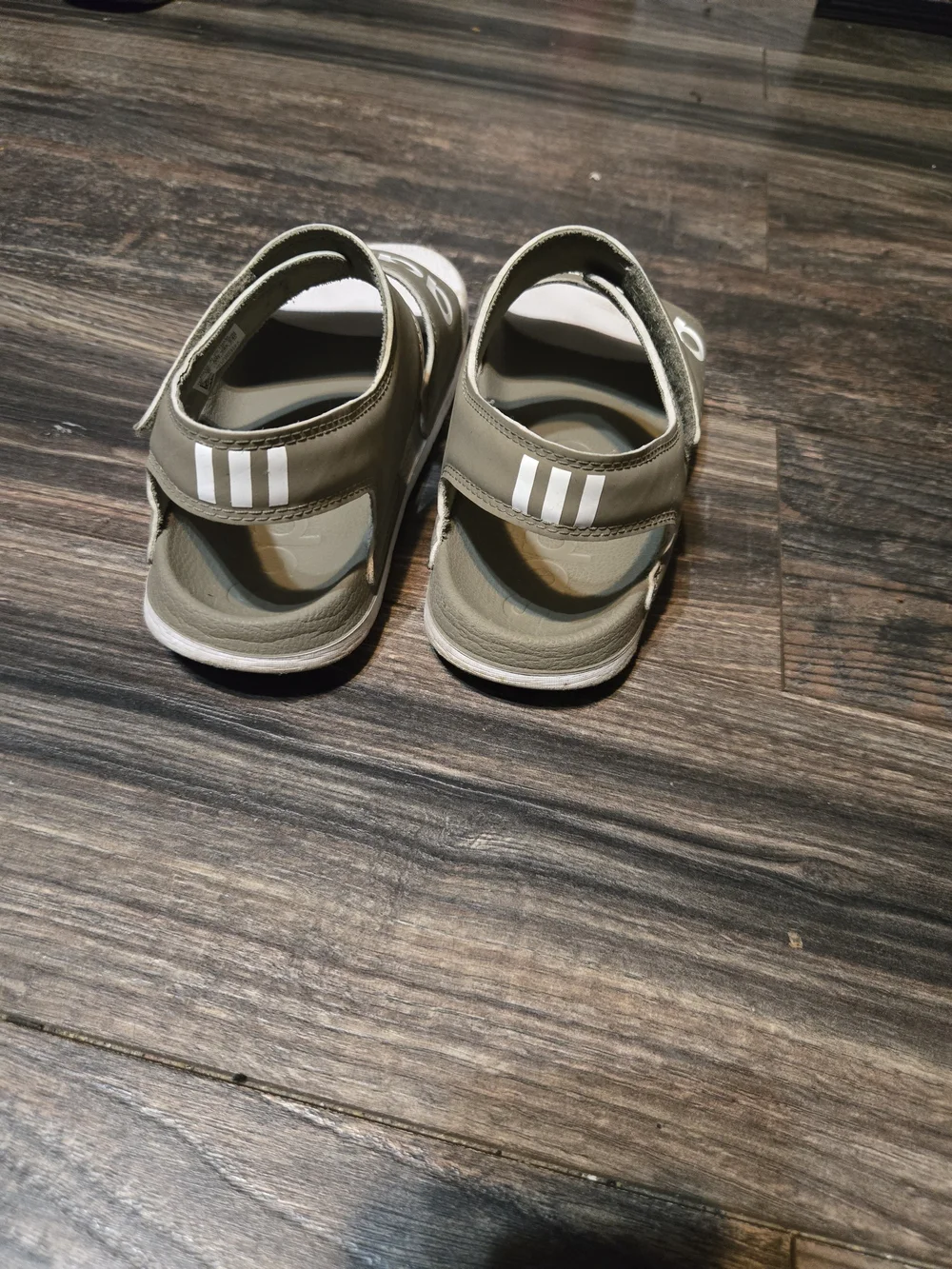 adidas Kids Olive Sandal with White Footbed
